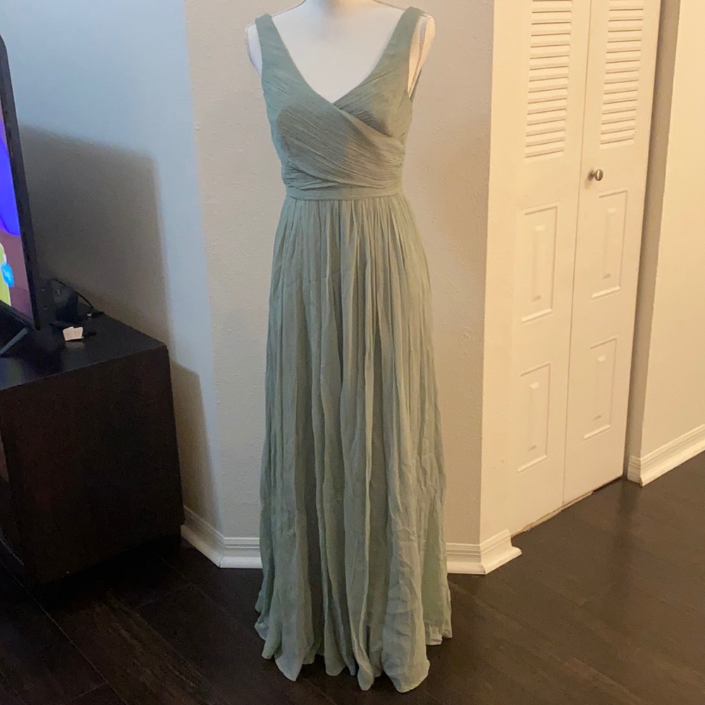 J. Crew bridesmaid, silk chiffon, green color